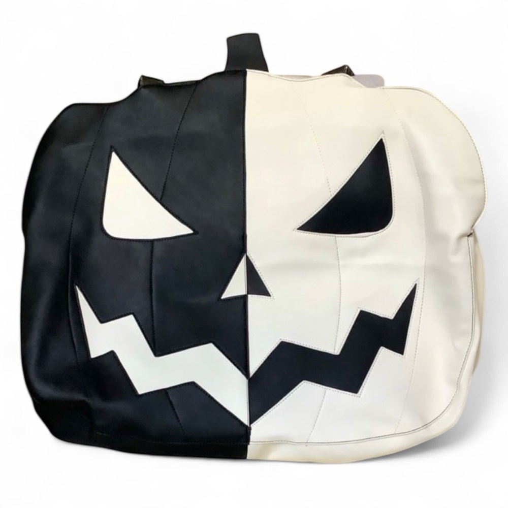 Dolls Kill Tricks n Treatz Mega Tote Black and White Pumpkin Costume Bag New